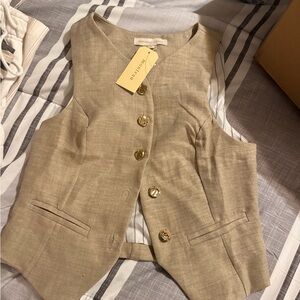 Monteau Light Brown Buttoned Vest